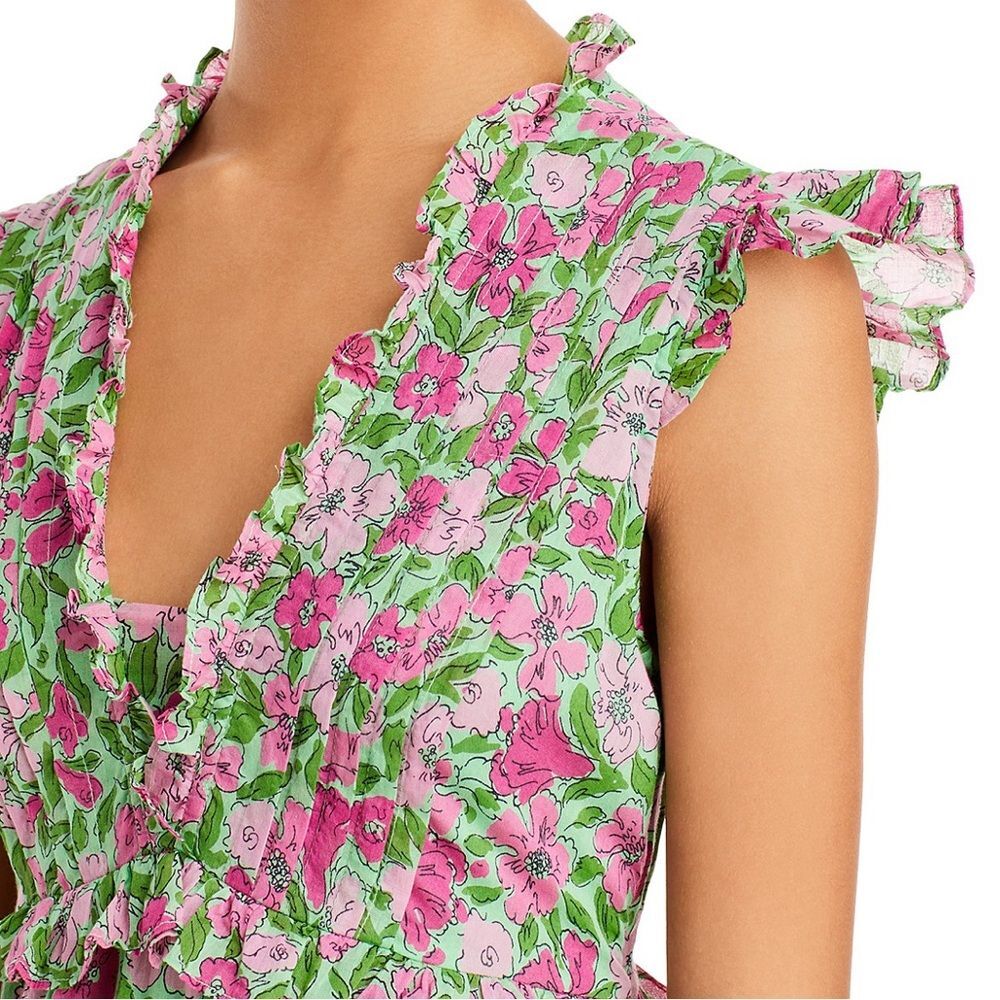Banjanan Constance Floral Print Ruffled Dress, Patina, NWT, Size S - Picture 7 of 11